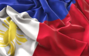 Hình ảnh quốc cờ Philippines bay phấp phới.