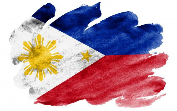 Hình ảnh quốc kỳ Philippines được minh họa như những vệch sơn.